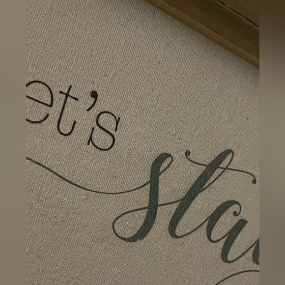 NWT canvas and wood signs set of 2 cream and earthy beautiful green & black font - Picture 8 of 11